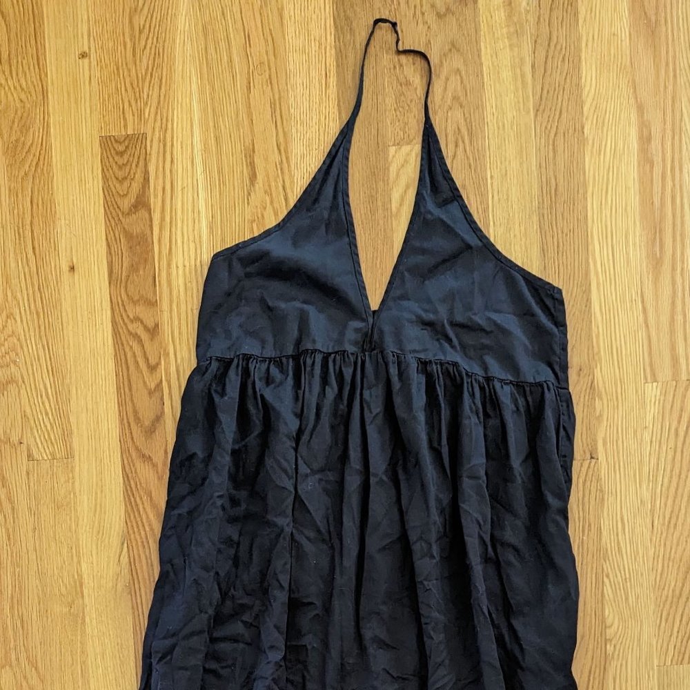 Black Cotton Halter Maxi Dress from Anthropologie